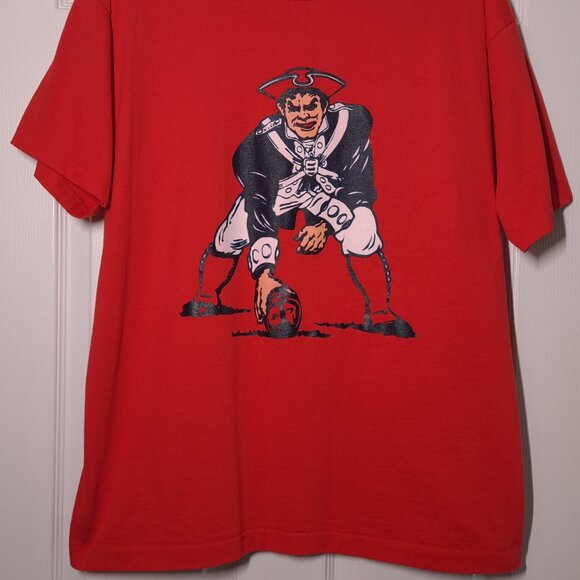 VINTAGE New England Patriots: Pat Patriot USED Shirt (XL, Red, Single Stitch) - Picture 6 of 9